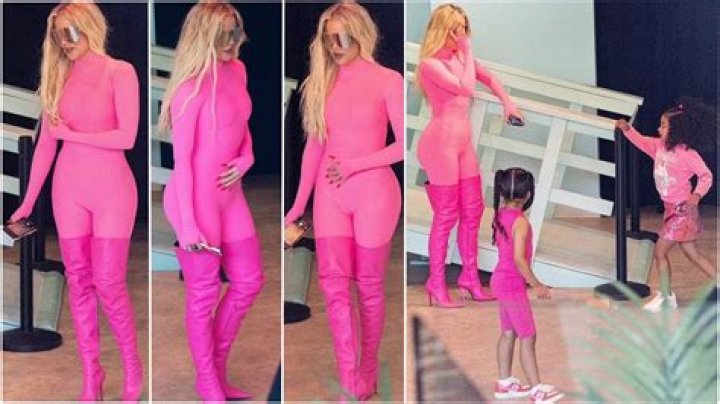 Kim & Khloe Kardashian Rock Barbie-Inspired Outfits With Their Kids At World Of Barbie Expo In LA